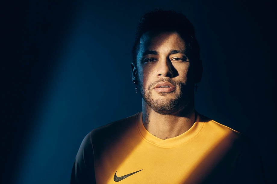 Studio portrait photo of Neymar Jr taken by London-based sports photographer Jon Enoch. 