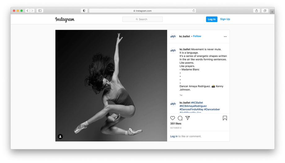 Kenny Johnson Kansas City Ballet Instagram Screenshot