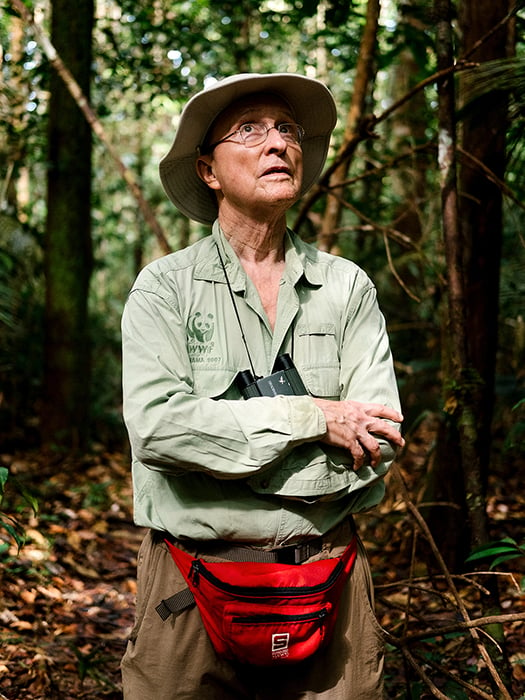 Dr. Lovejoy in the Amazon Rainforest shot by Kristin Bethge.