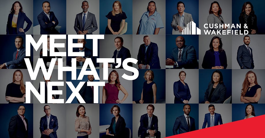 Tearsheet from Cushman & Wakefield's "Meet What's Next" campaign photographed by Matt Furman