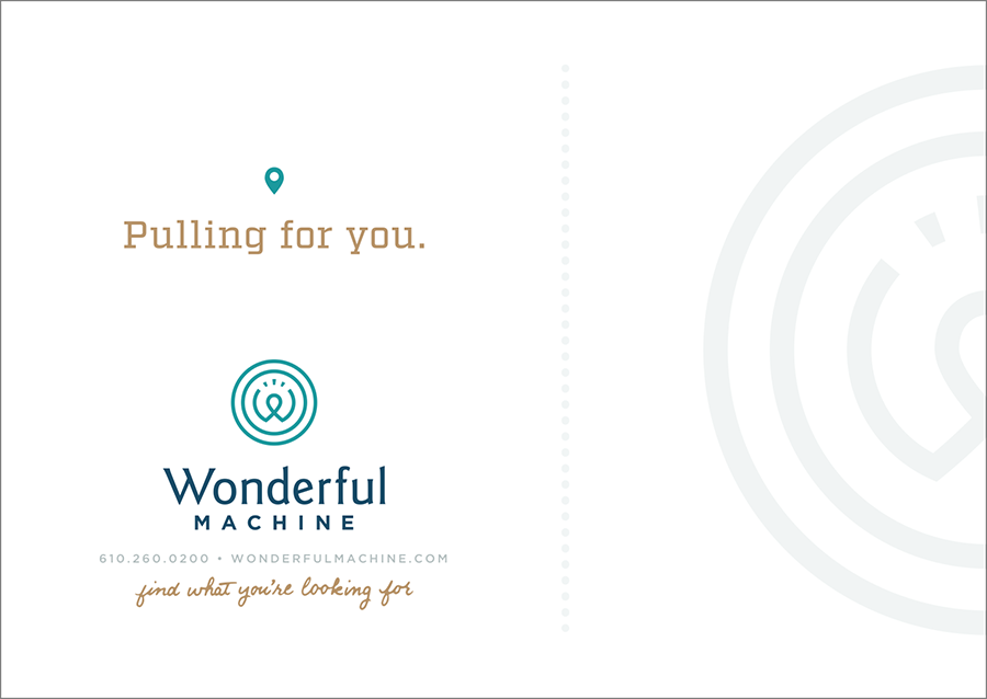Wonderful Machine promo with tagline 'pulling for you'