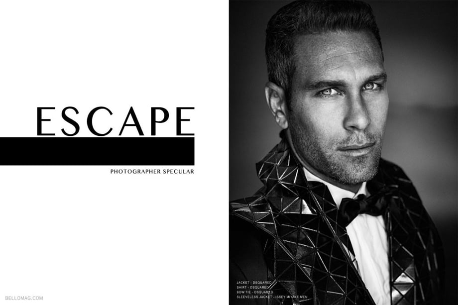 Photo of a man for Bello's Escape campaign by UK-based fashion photographer Chris Davis/Specular