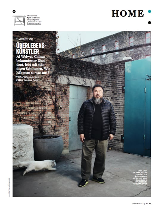 Photo of Ai Weiwei in GQ Germany by Cleveland-based portraiture photographer Zachary Bako.