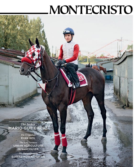 Photo of jockey Mario Gutierrez by Vancouver-based lifestyle photographer Grant Harder.