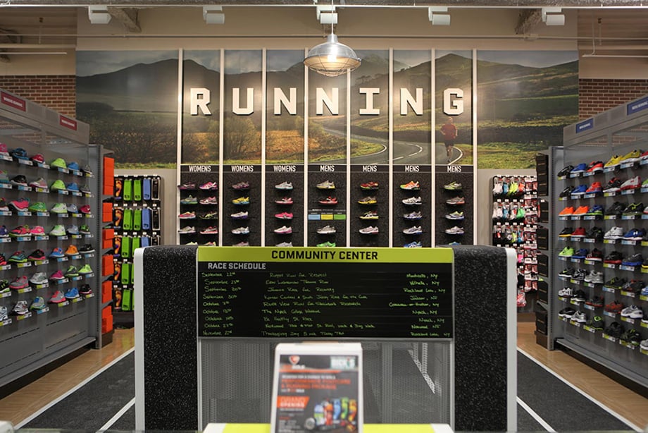 Photo of the shoe racks at Dick's Sporting Goods by UK-based photographer Ross Woodhall. .