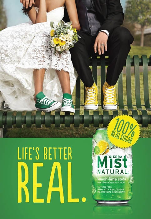 Photo of a married couple wearing sneakers for Sierra Mist, taken by former Austin-based photographer Jay B Sauceda. 