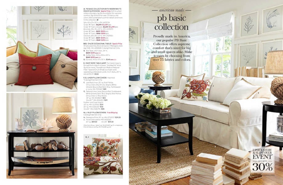 home interior photo for Pottery Barn taken by Los Angeles-based home/garden photographer Joe Schmelzer