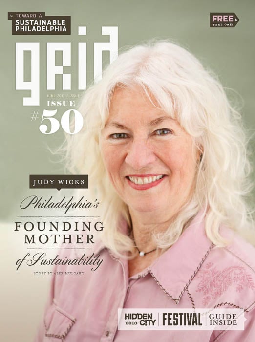 Cover photo of Grid Magazine featuring Judy Wicks taken by Philadelphia-based celebrity photographer Gene Smirnov.