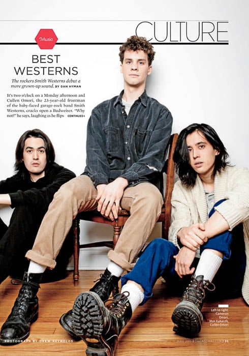 The Smith Western band members photographed for Chicago Magazine by New York-based portraiture and sports/fitness photographer Drew Reynolds