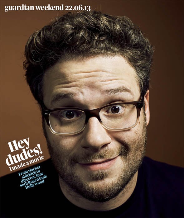 Photo of Seth Rogen taken for Guardian Weekend in June 2013 by San Francisco-based celebrity and portraiture photographer Winni Wintermeyer.