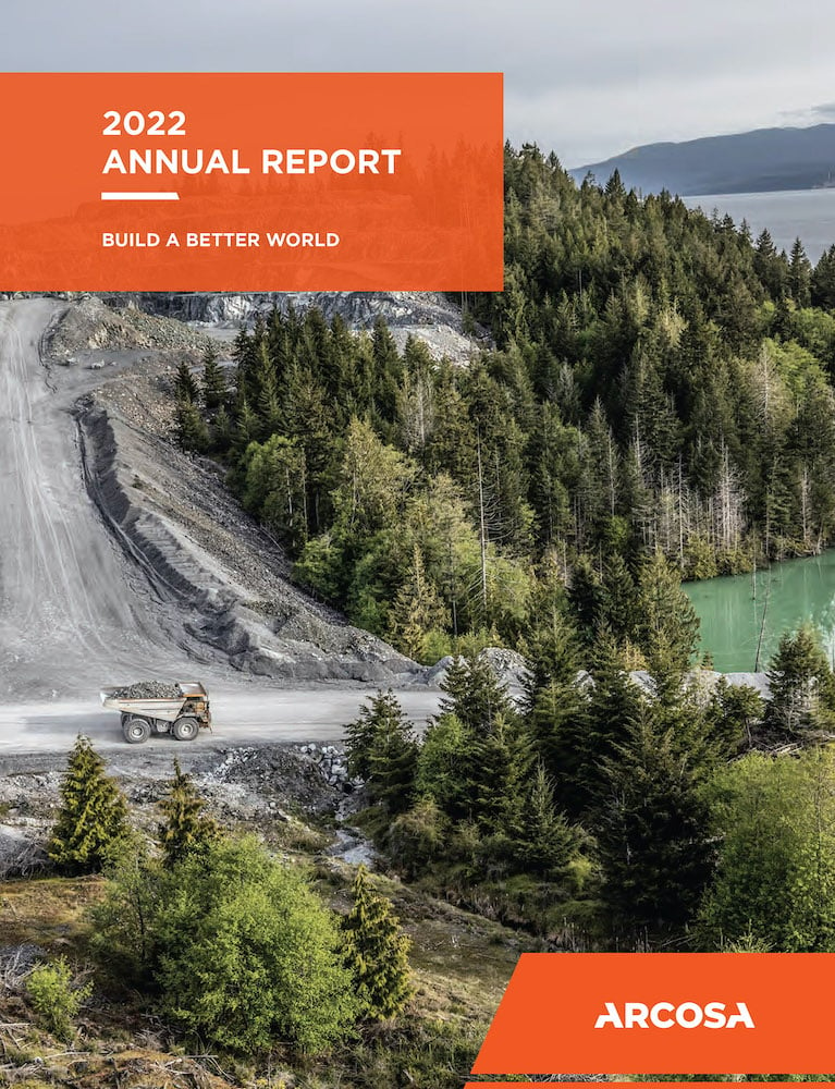 Arcosa's 2022 annual report cover featuring a photo taken by Tadd Myers. 