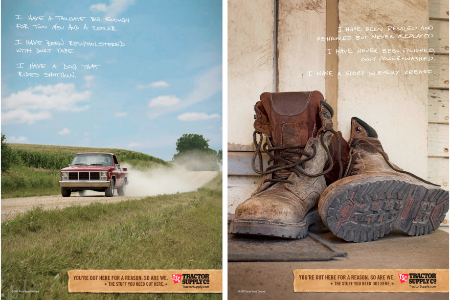 Two commercial photography tearsheets for Tractor Supply shot by Minneapolis-based shooter Chad Holder 