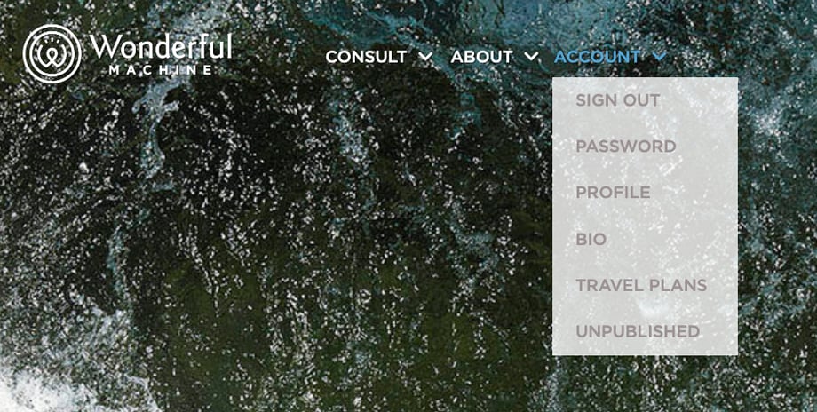 Screenshot showing how to access the unpublished section of a photographer's account