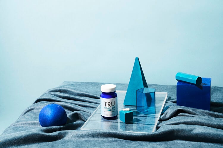 Conceptual product still life of Tru Niagen supplement, by Los Angeles product photographer Victoria Wall Harris.