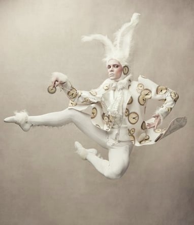 Man dressed as the white rabbit shot by photographer Dean Alexander