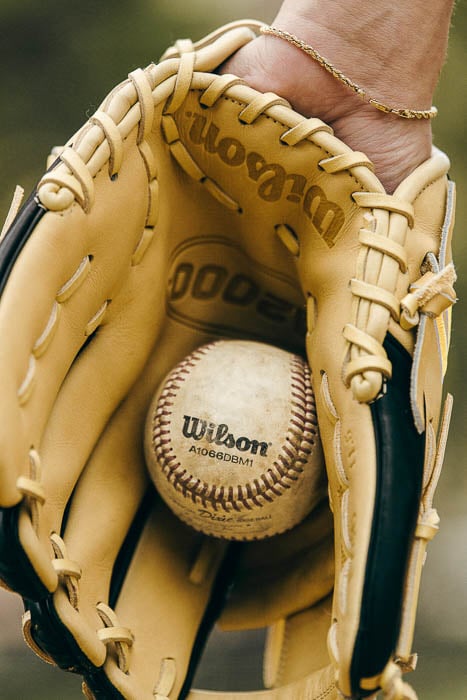Photo of a Wilson baseball taken by Chicago-based product photographer Zoe Rain. 