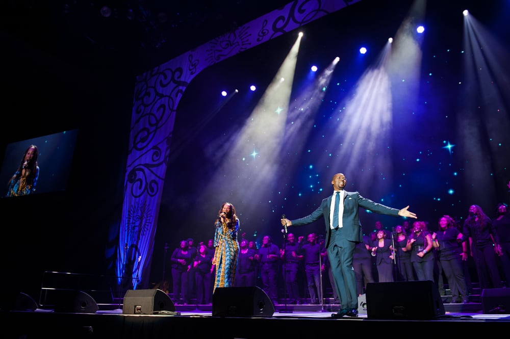 Photography by Craig Mulcahy of gospel choir with two solo vocalists