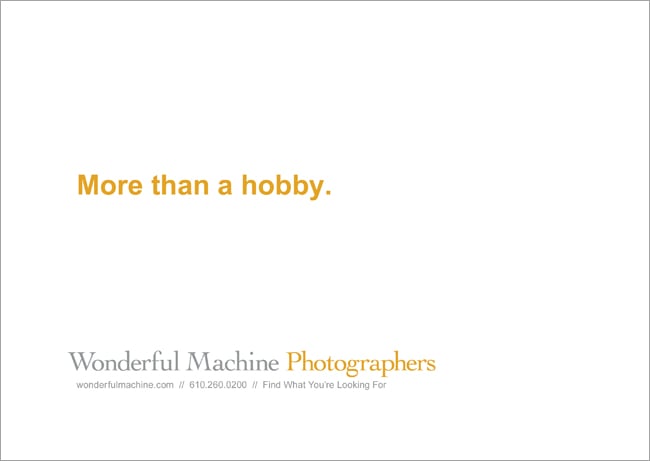 Wonderful Machine promo with tagline 'more than a hobby'