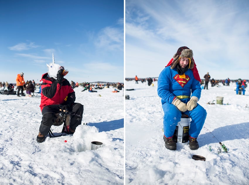 People ice fishing, photo by Ackerman + Gruber.