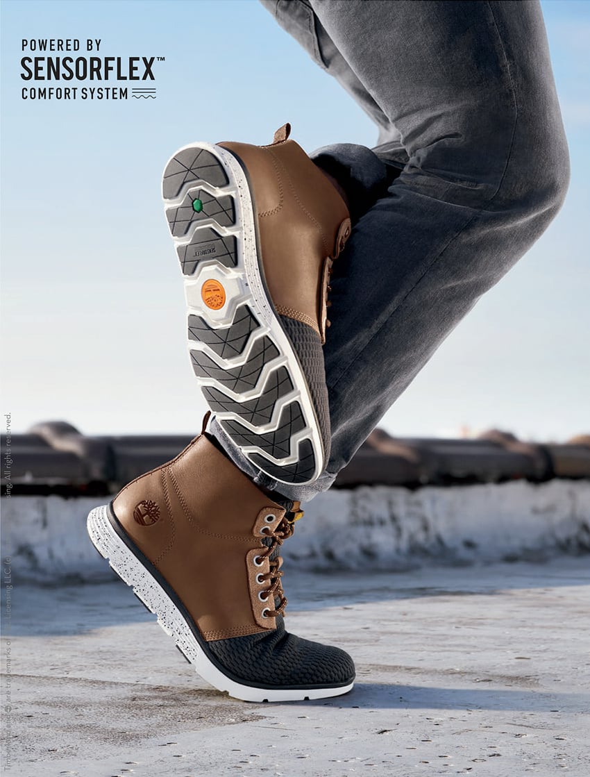 Timberland footwear detail close-up image. Photo by Anya Chibis.