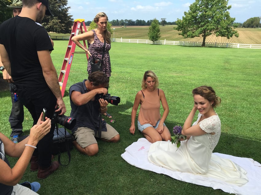 behind the scenes image during the Charles & Colvard shoot