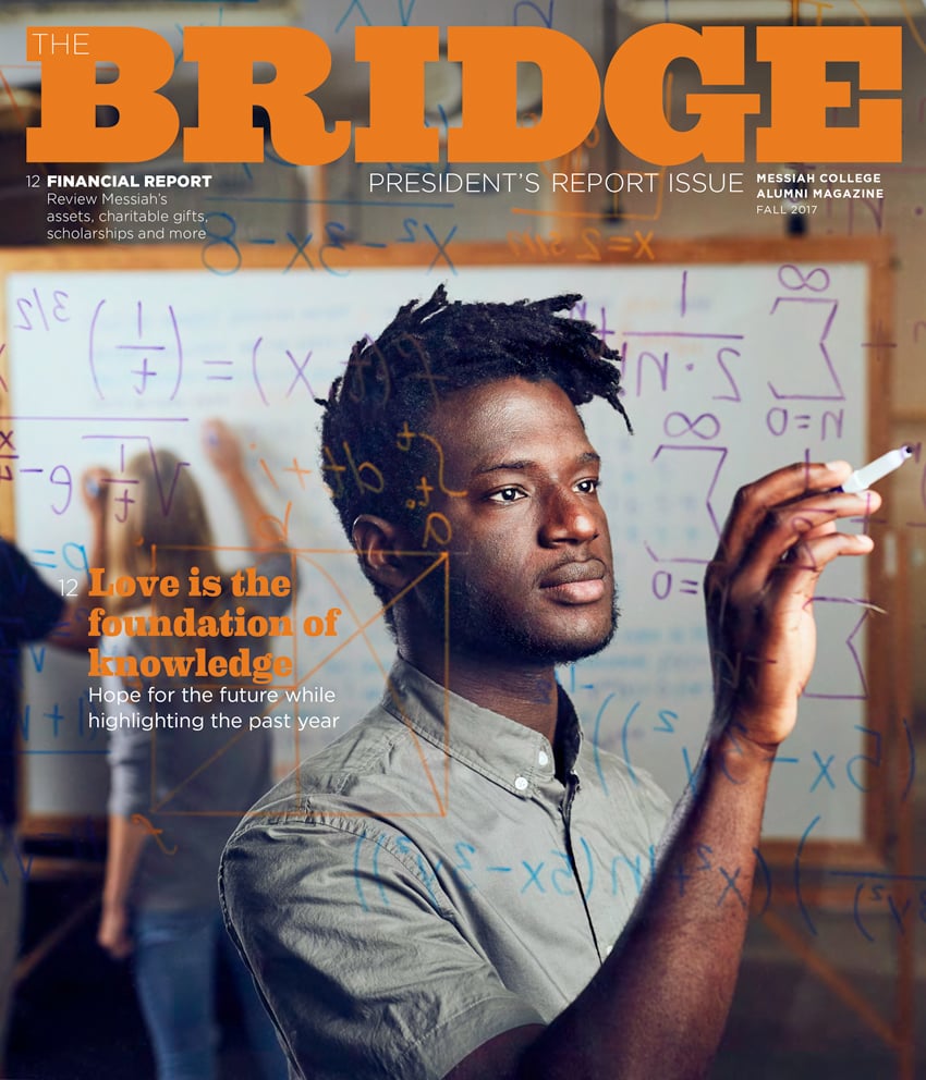Tear sheet of the cover of The Bridge magazine's President's Report Issue shot by Ryan Smith.