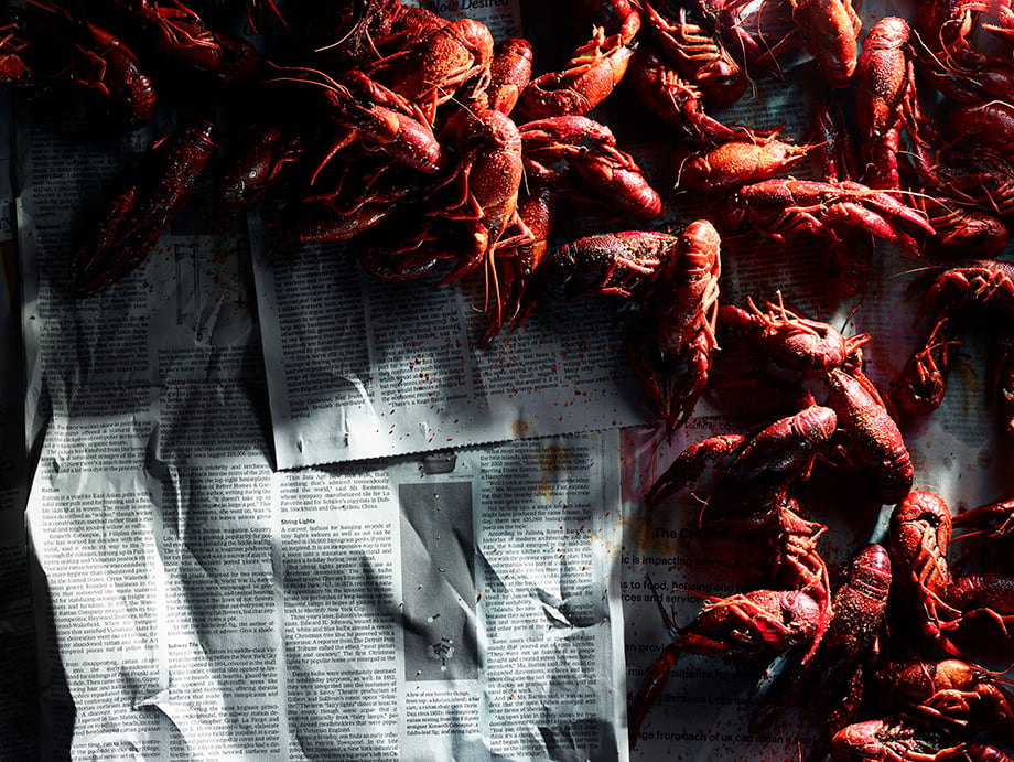Crawfish boil. Photography by Dick Patrick. 