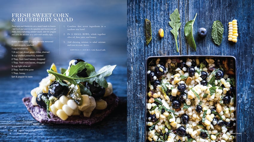 Jena Carlin's photos of sweet corn and blueberry salad 