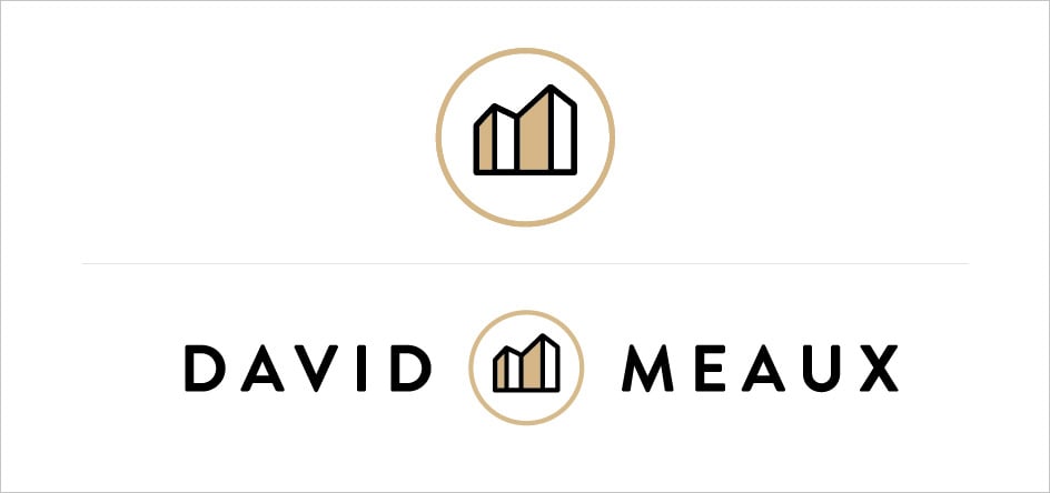 Final logo design with elements of gold and two visuals
