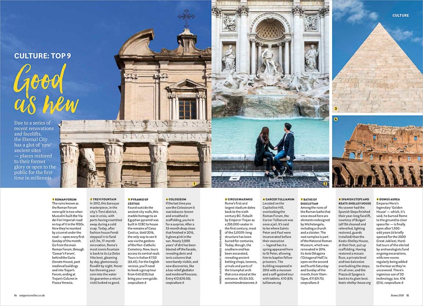 Image of the Rome issue of NatGeo Traveller (UK) by Nico Avelardi.