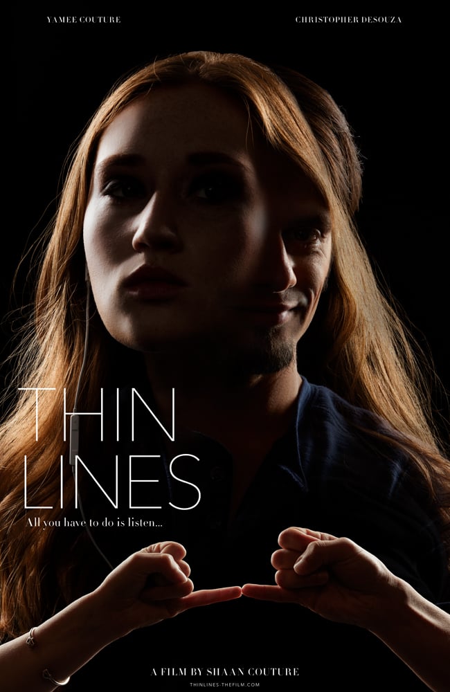 Opening credits of the film "Thin Lines", a movie directed by Shaan Couture. Photo by Nick Nacca.