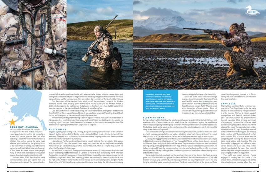 Men gunning for geese and ducks in a remote aleutian outpost shot by photographer Matt Nager.