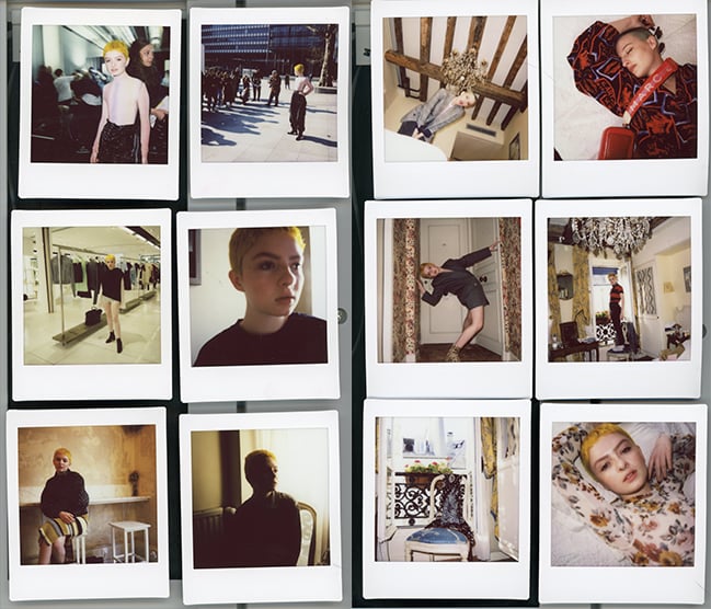 a dozen Instax shots of Lachlan from different points of their Paris trip