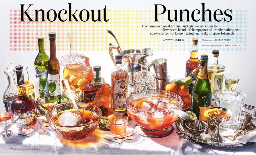 punches by food photographer Johnny Autry for Garden & Gun Magazine