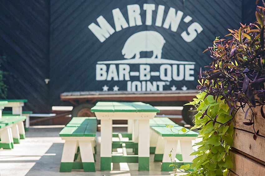Open-air section of a barbecue restaurant. Photo by Stephanie Mullins.