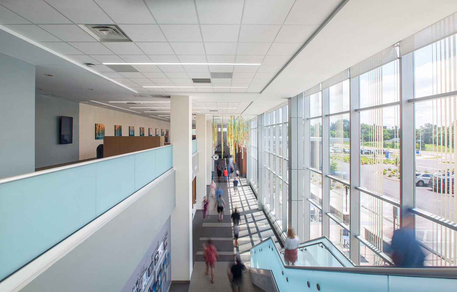 Josh LeClair's photograph of the modern interior at UPHS Marquette.