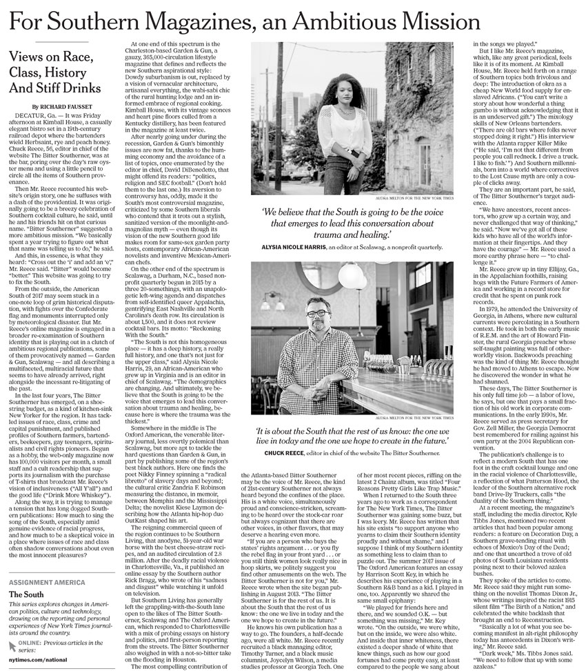 Tear sheet of portraiture photography by Audra Melton featured in The New York Times.