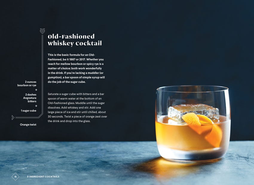 Tear sheet of an "Old-fashioned whiskey cocktail", along with its recipe, photo by Colin Price.