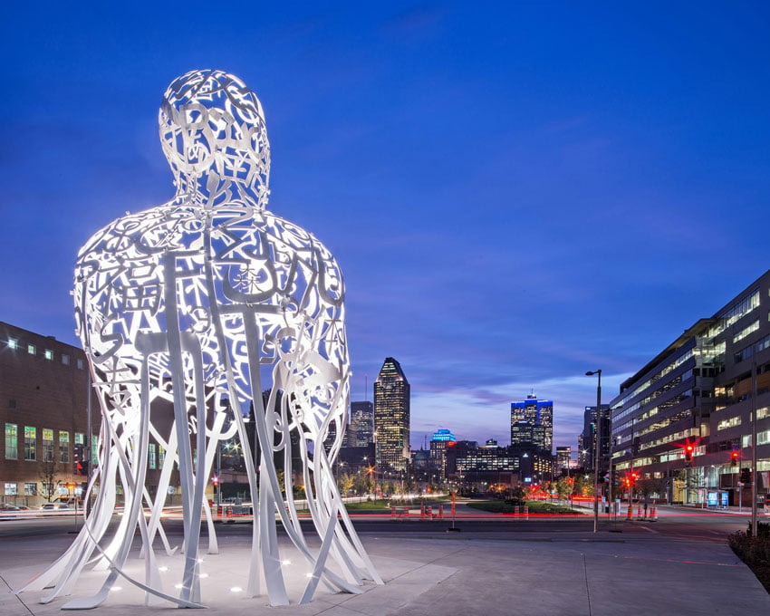 The new public artwork by international artist Jaume Plensa called Source, located on Project Bonaventure, shot by David Giral.