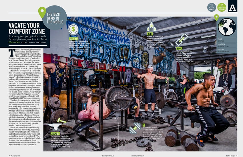 A tear sheet photo by Drew Anthony Smith for Men's Health UK.