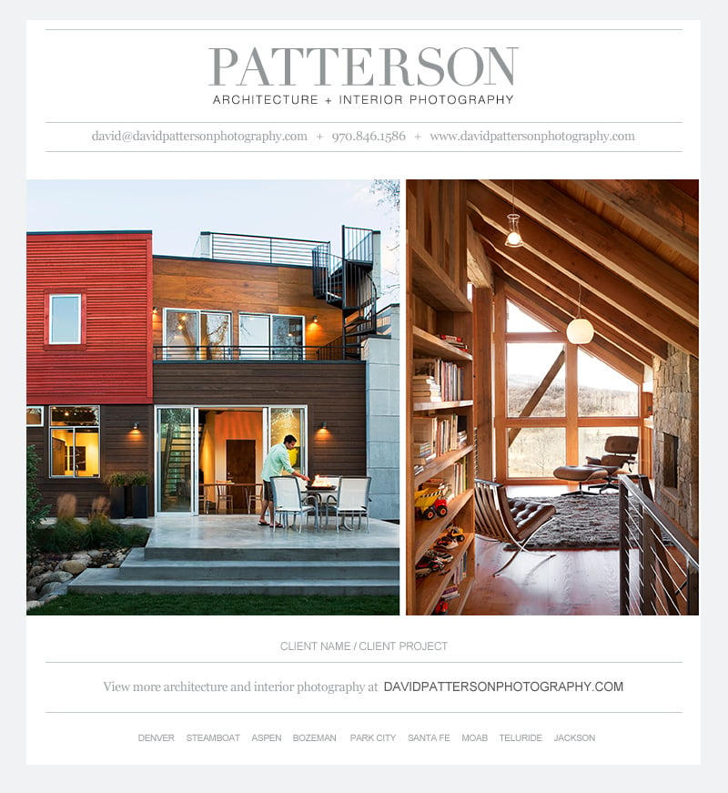 Photographer David Patterson's new emailer