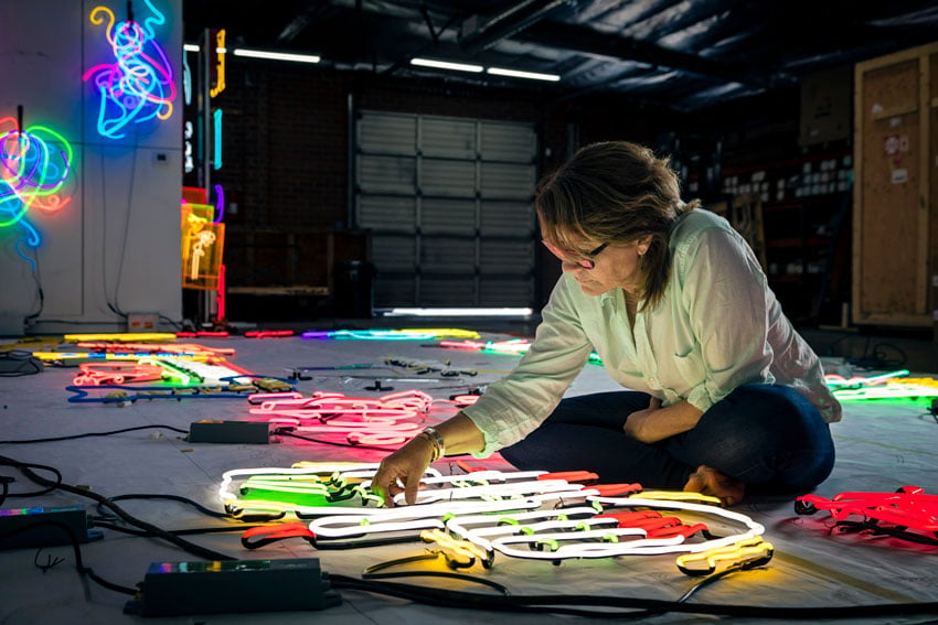Behind the scenes of making of neon signs, photo by Jeff Berting.