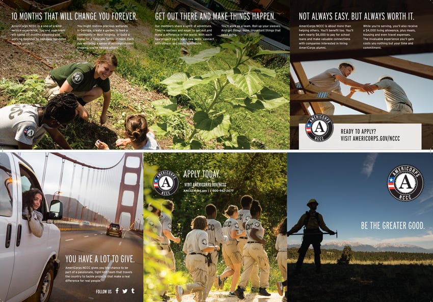 Tear sheets from AmeriCorps NCCC.