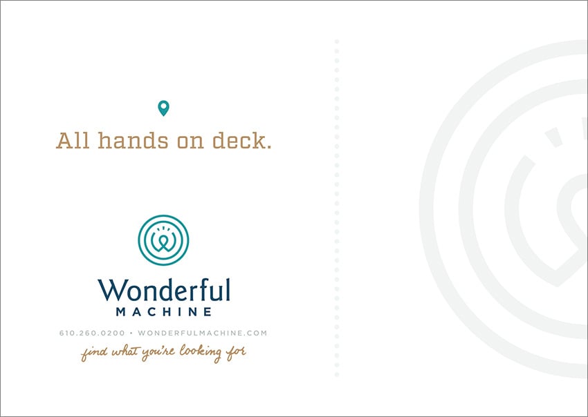 Wonderful Machine promo with tagline 'all hands on deck'