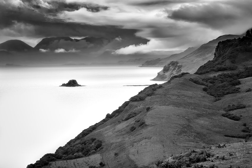 Black-and-white landscape photo by Michael Hart.