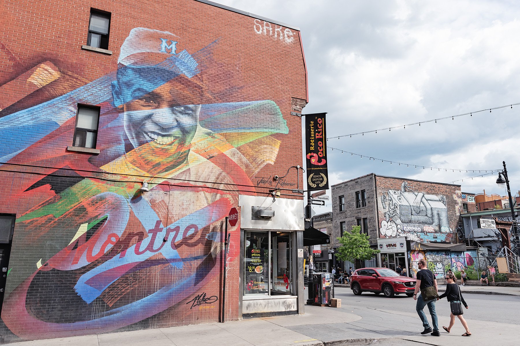 Another mural photographed in Montreal by David Giral shows Jackie Robinson