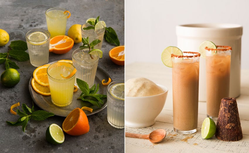 Two different images display two different, but equally delicious types of drinks.
