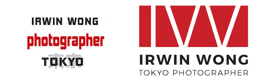 Irwin Wong's previous and updated logo after working with Wonderful Machine.