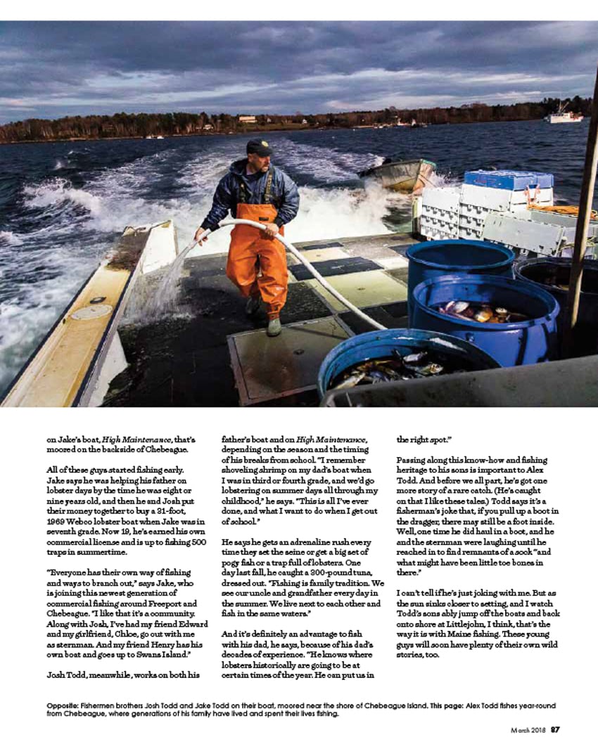 Tear sheet from Maine magazine by photographer Peter Frank Edwards.