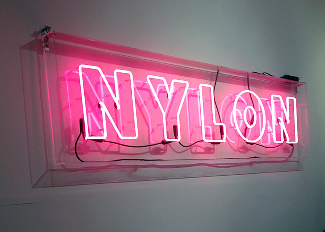 Nylon neon sign at the office